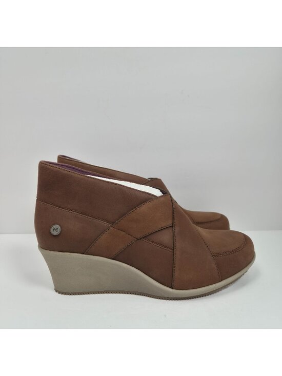 Mozo Shoes - Mozo Descanso Women's Brown Leather Wedge Shoes US Size 7 NWOT SAMPLE